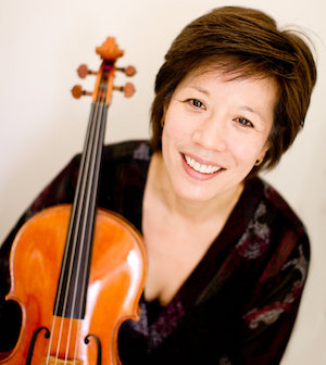 Headshot of Victoria Chang holding a viola