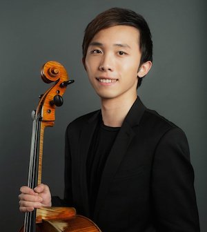 Sihao He holding a cello