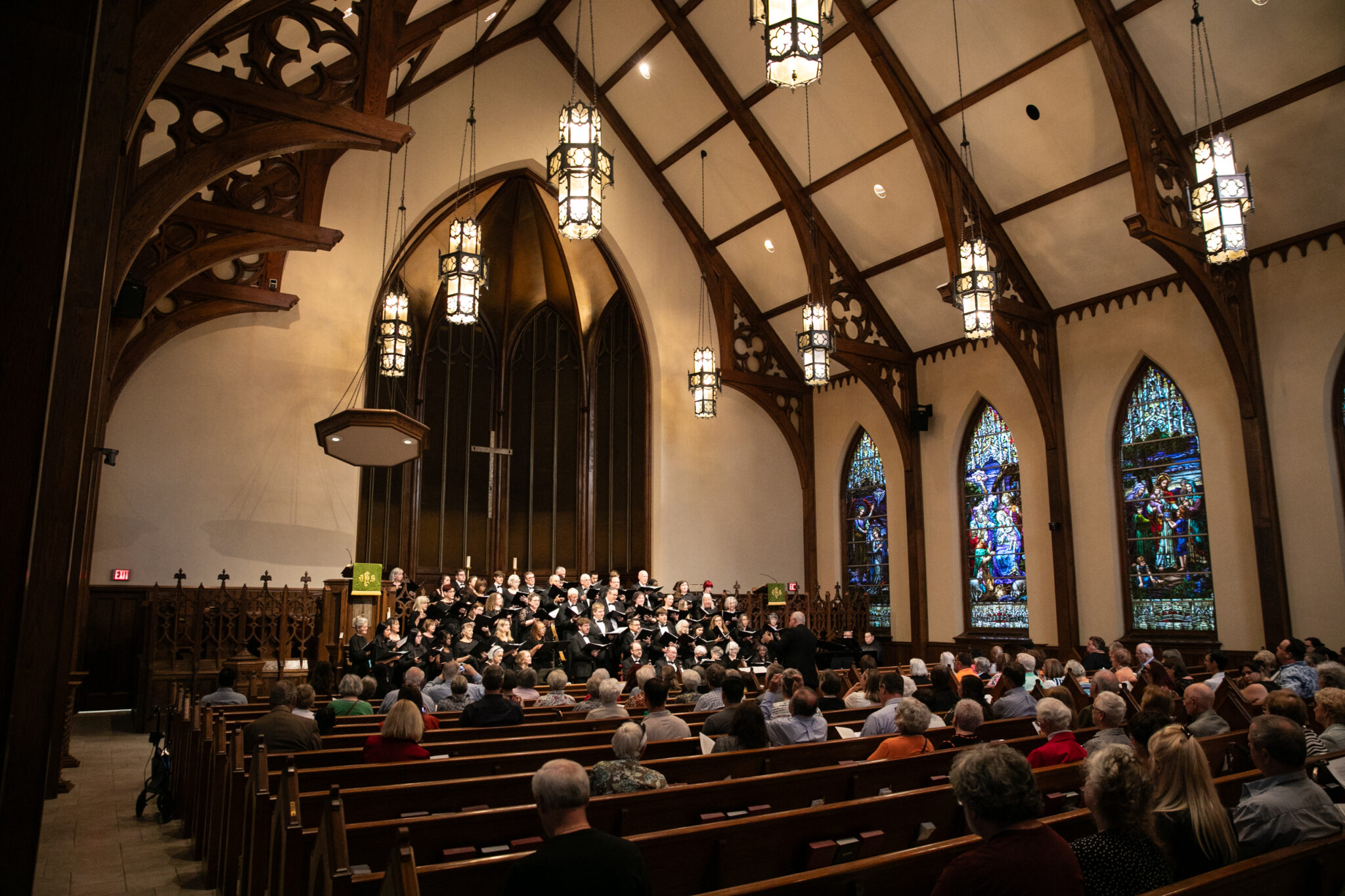 Choral Society singing in a pretty church