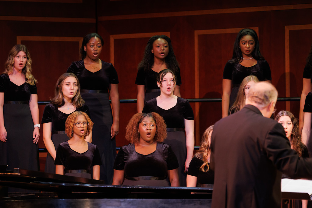 Mercer Women's Choir on stage performing