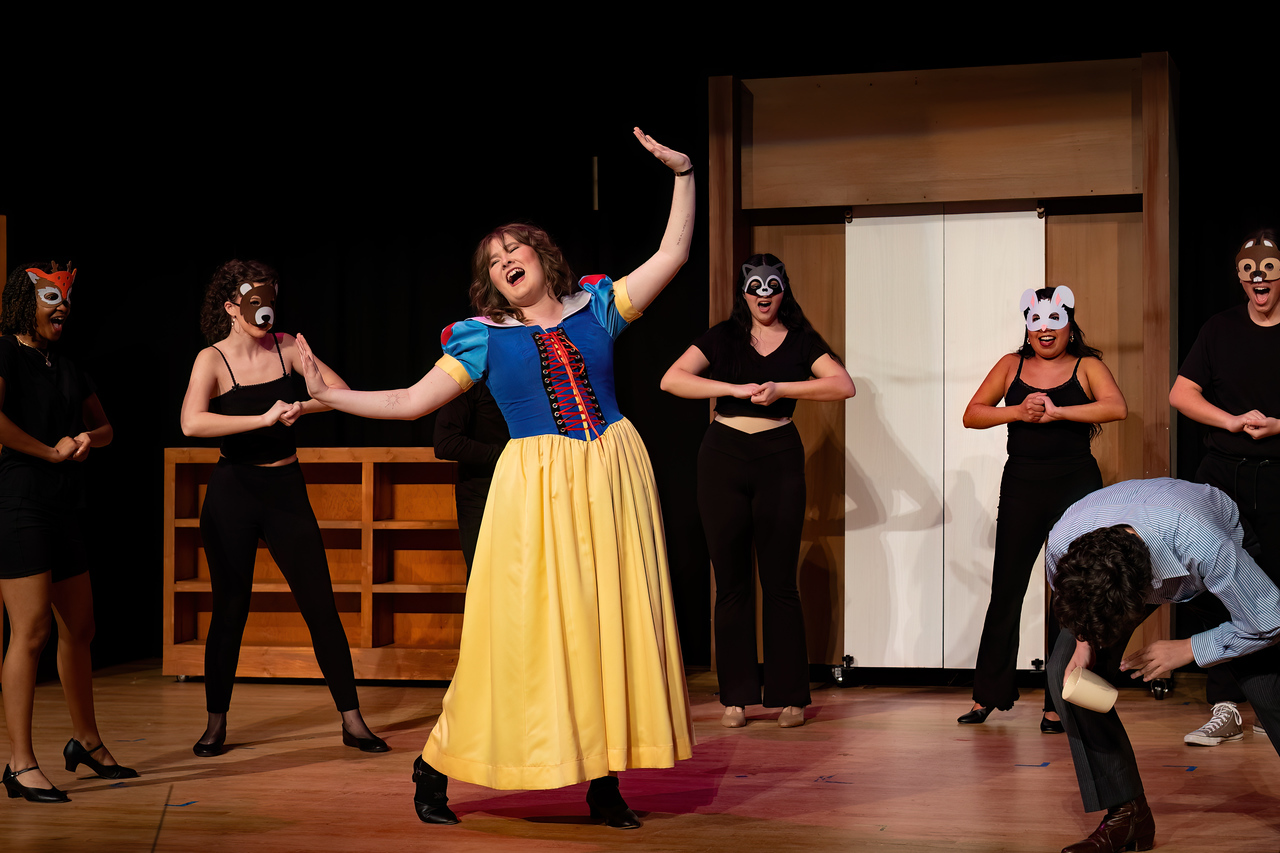 9 to 5 the Musical cast on stage