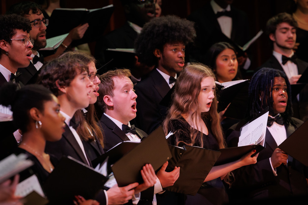 Mercer Singers perform on stage in Fickling Hall