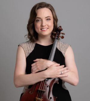 Emily Brandenburg headshot with viola